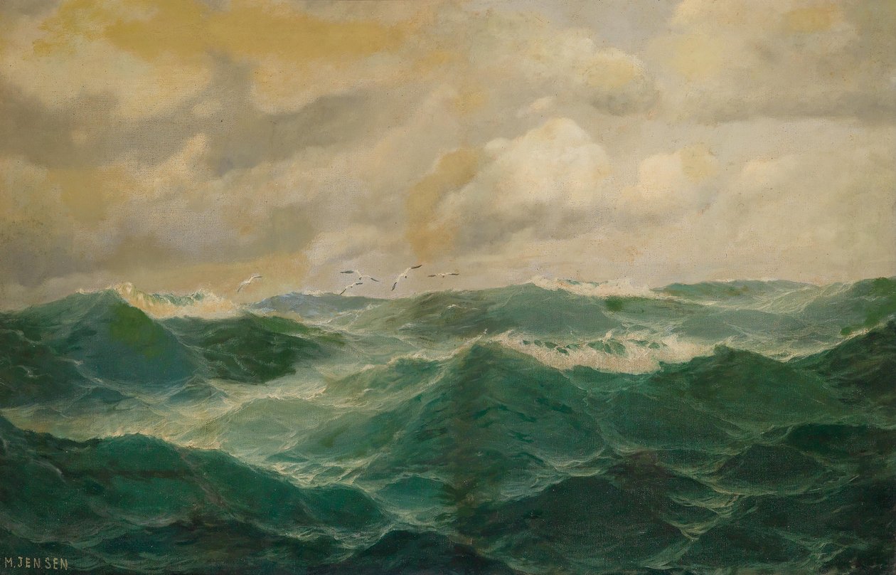 Seagulls Over Choppy Seas by Max Jensen