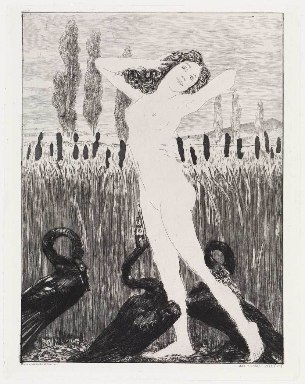 By the Lake (Tent, Opus XIV, Part 1, No. 3) by Max Klinger
