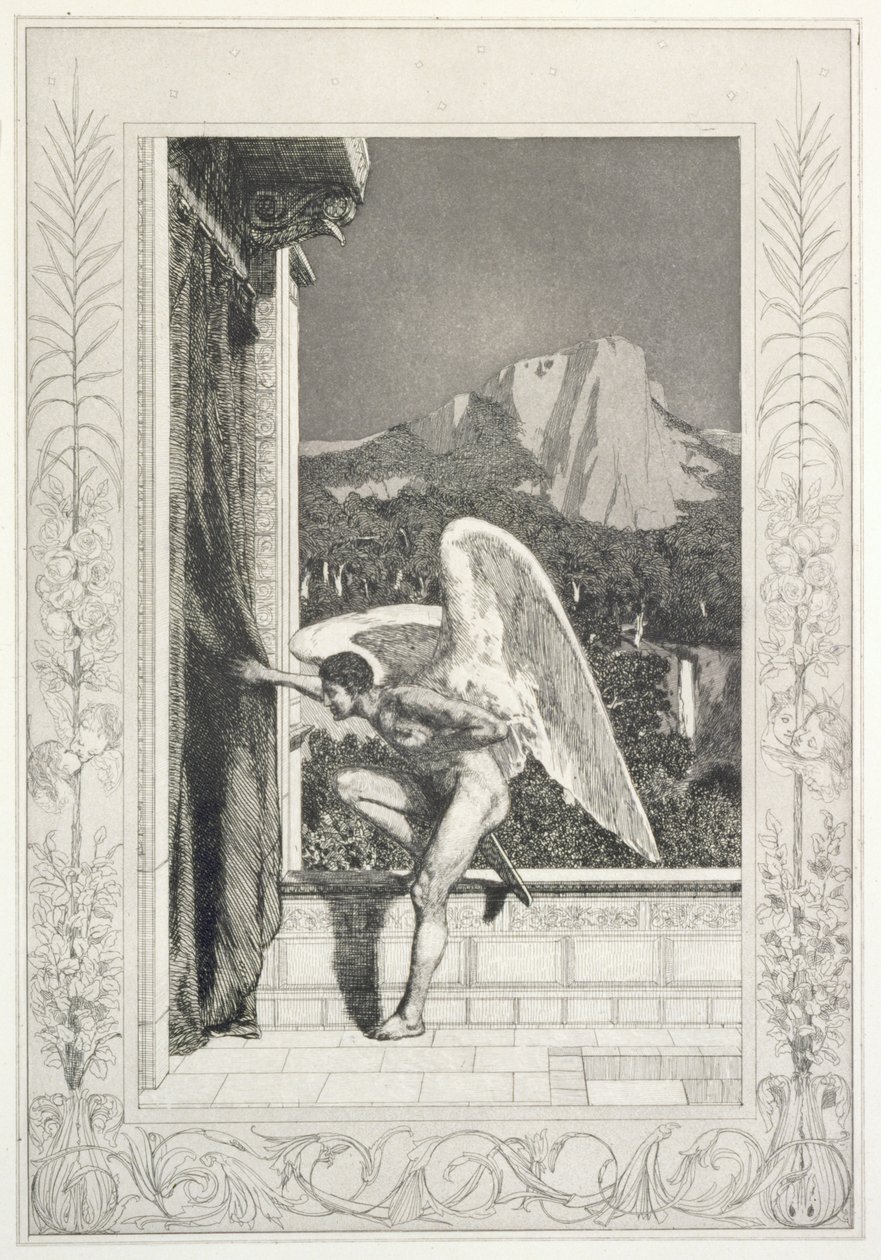 Amor’s Arrival, plate 12 from the series “Cupid and Psyche: Opus V” by Max Klinger