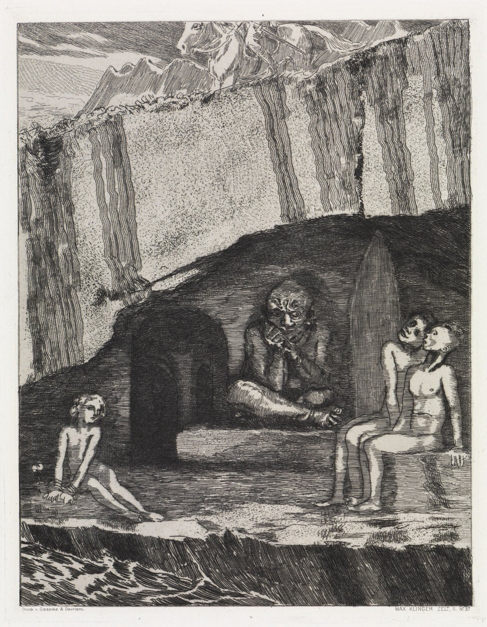The Cave (Tent, Opus XIV, Part 2, No. 37) by Max Klinger