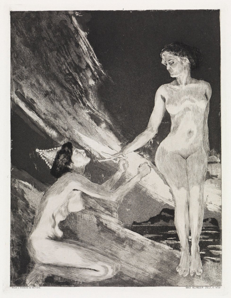 Queen and Goddess (Tent, Opus XIV, Part 2, No. 32) by Max Klinger