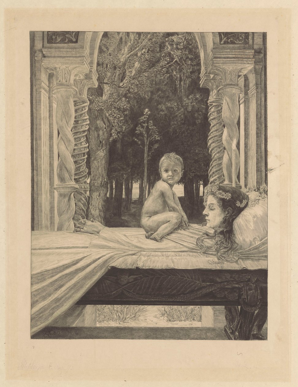 Mother and Child, Plate 10, From Death Second Part by Max Klinger