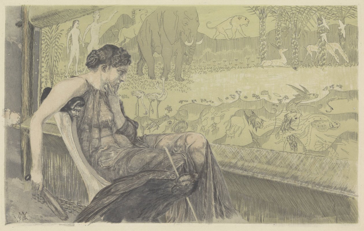 Penelope Looking Thoughtfully at Her Loom by Max Klinger