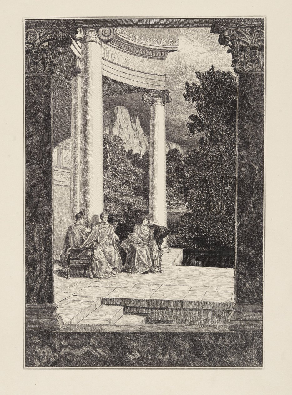 Psyche and Her Sisters (Cupid and Psyche, Opus V, Plate 18) by Max Klinger