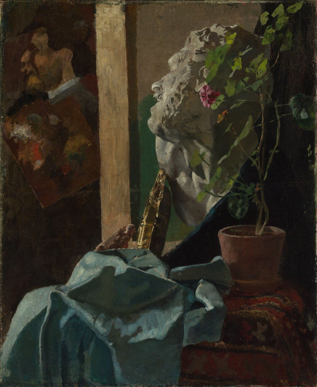 Still Life with Plaster Bust by Max Klinger