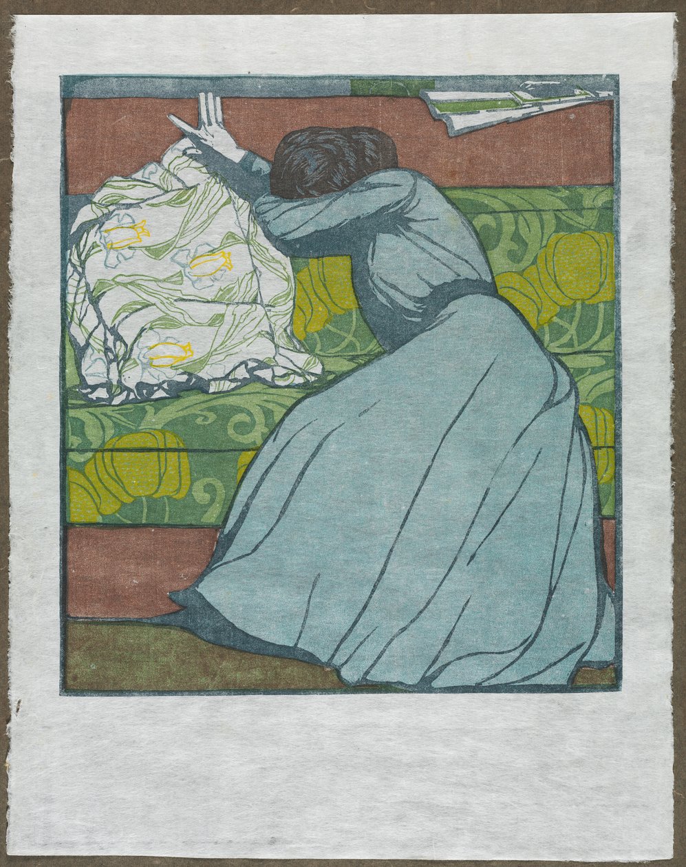 The Cushion Martha Kurzweil Seated on a Divan by Max Kurzweil