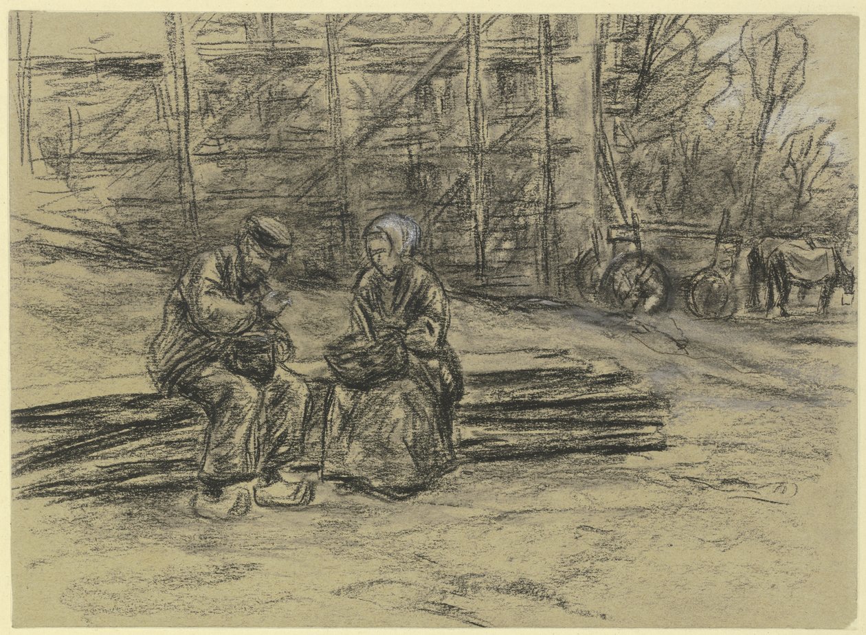Worker Eating His Lunch by Max Liebermann
