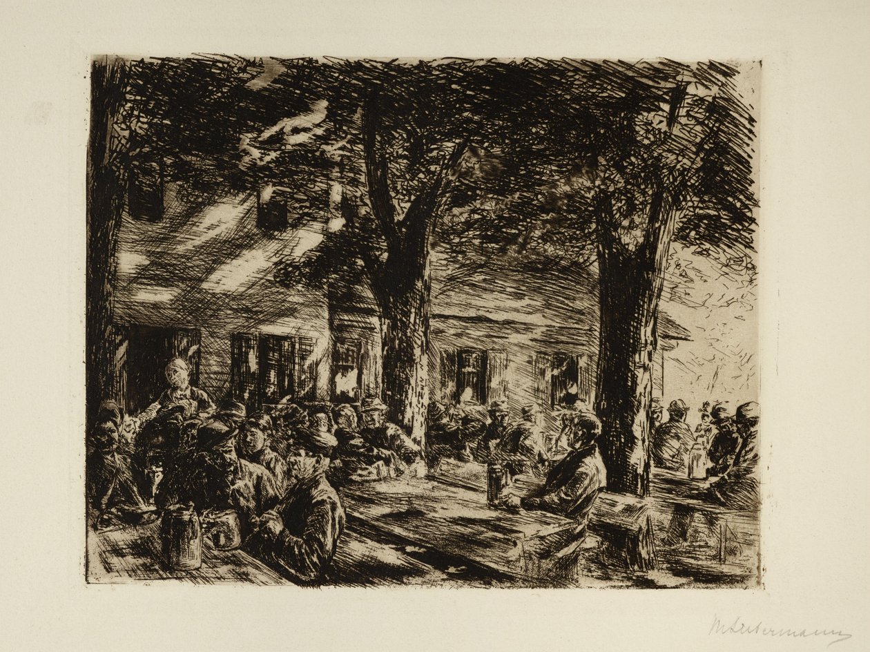 Beer Garden in Brannenburg near Rosenheim by Max Liebermann