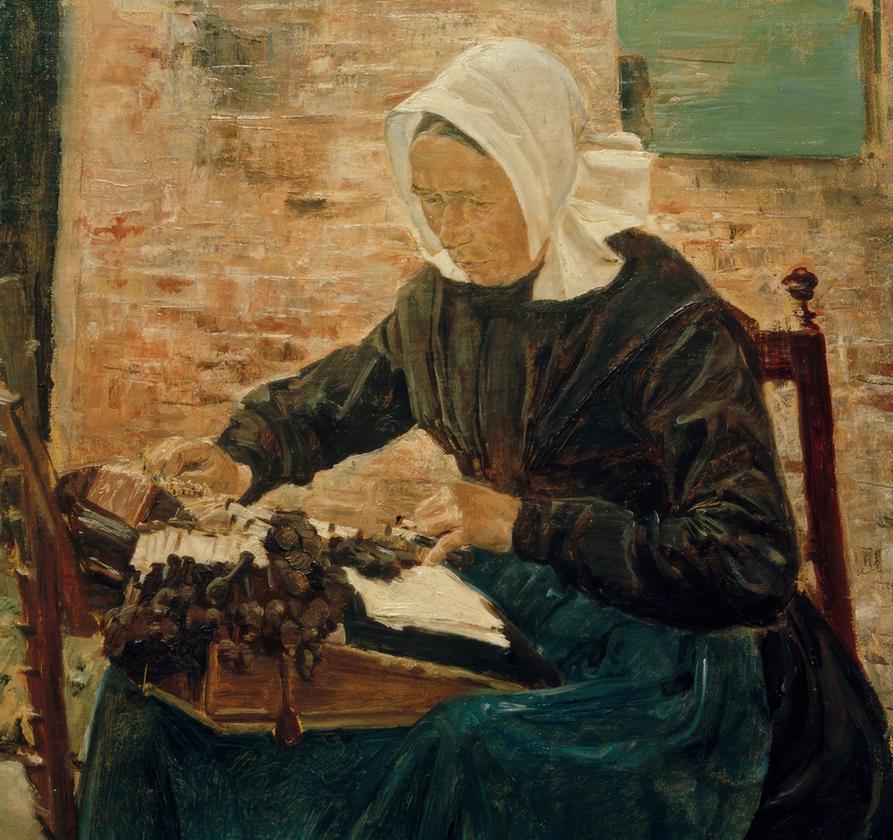 A Dutch Lacemaker by Max Liebermann