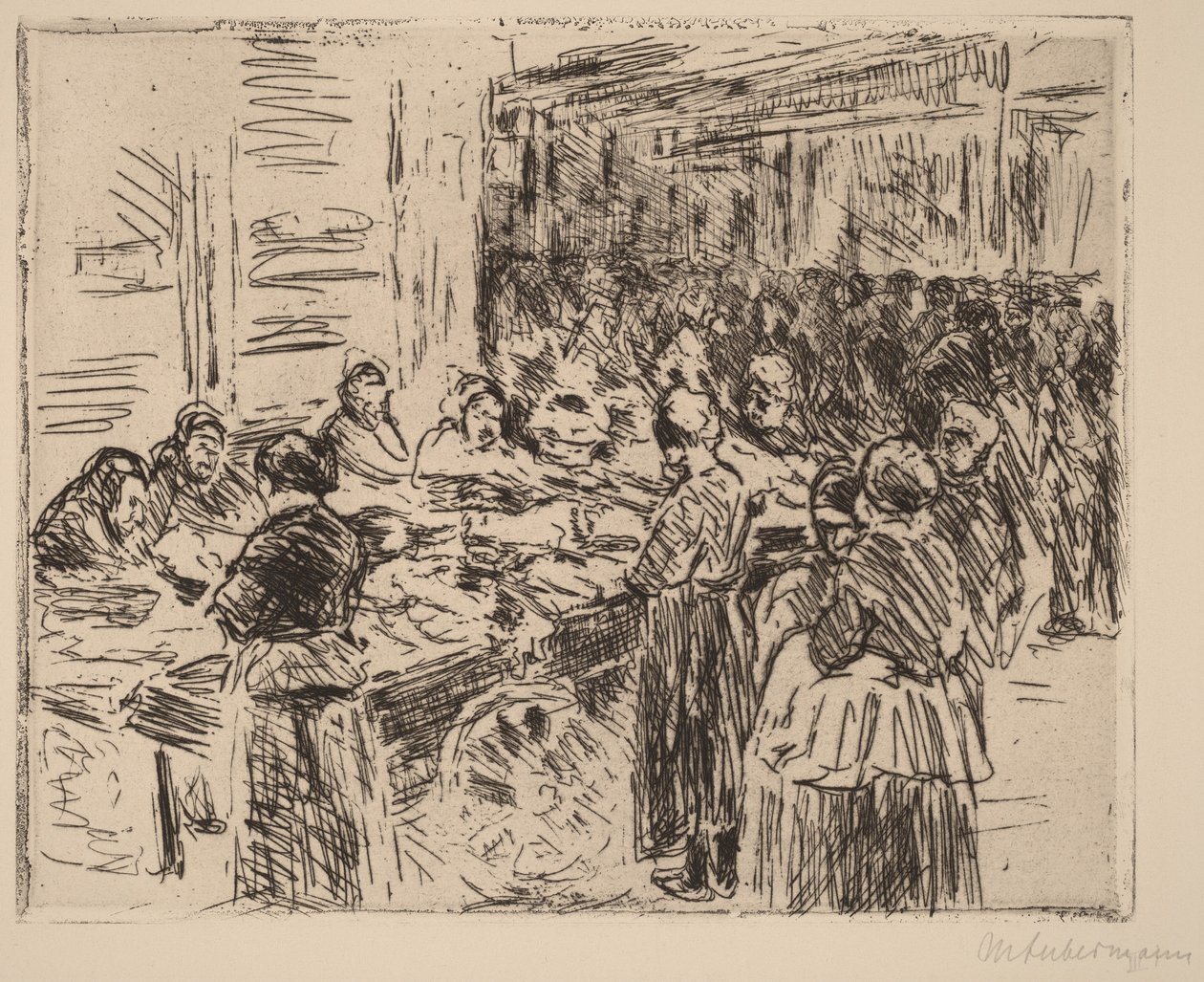 From the Jewish Quarter in Amsterdam: Fishmarket on the Street Corner by Max Liebermann