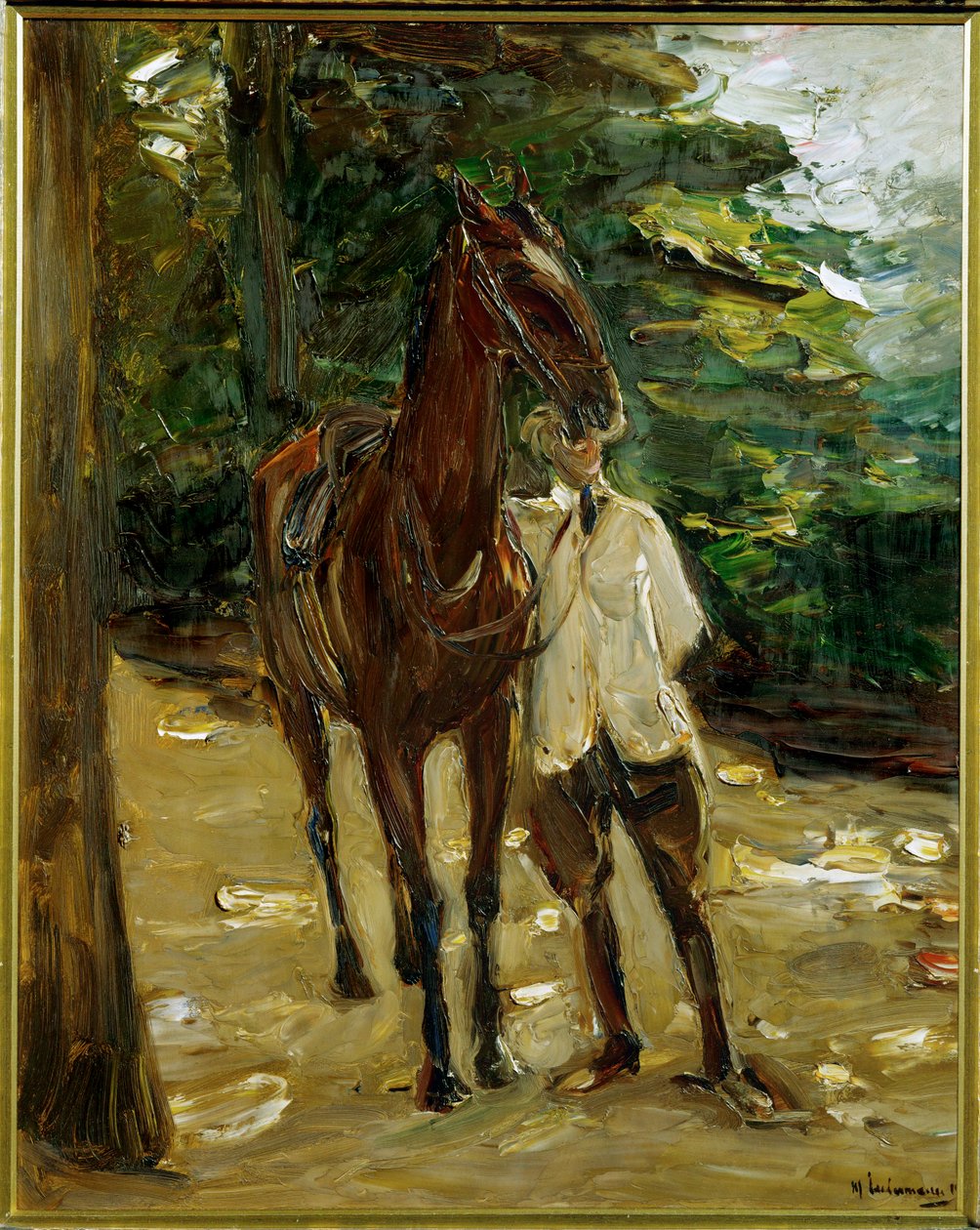 Groom with Horse by Max Liebermann
