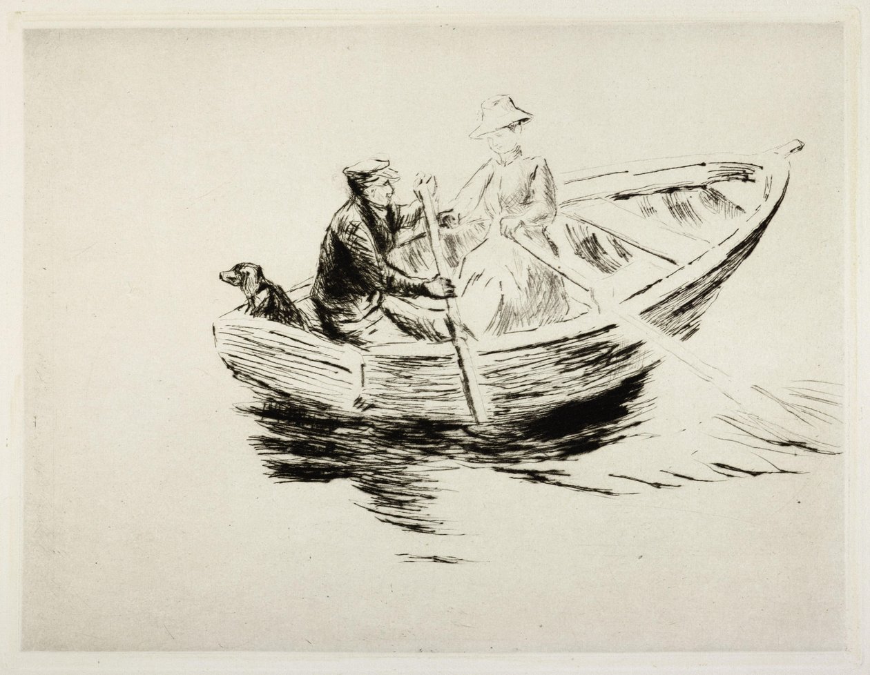 In the boat by Max Liebermann