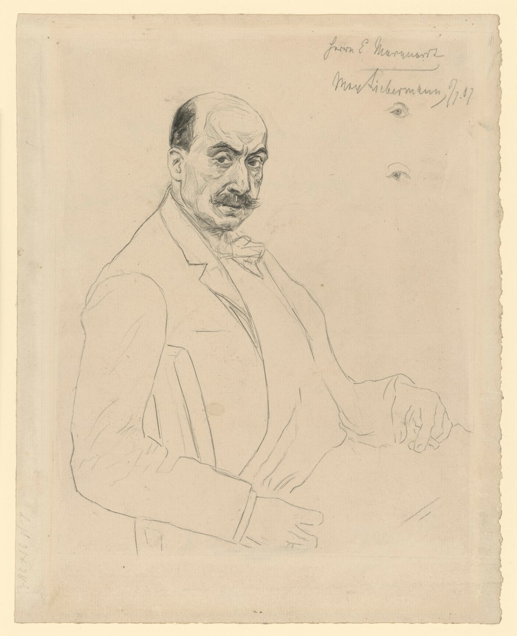 Self-Portrait (Intermediate Study During Work on the Etching Schiefler 60) by Max Liebermann