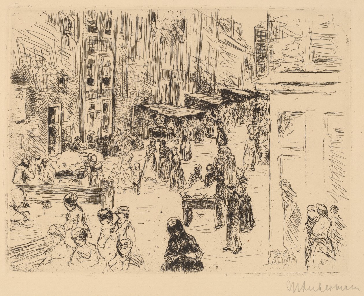 The Jewish Quarter in Amsterdam, 1906 by Max Liebermann