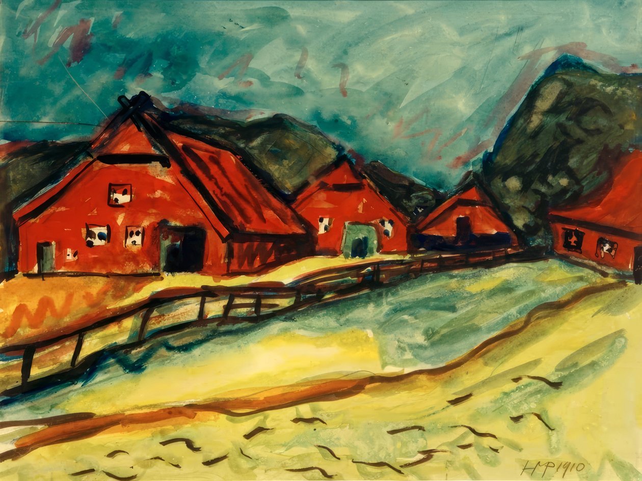 Farmhouses in Dangast by Max Pechstein