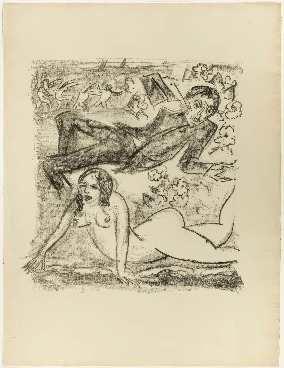 Cleopatra and Poet, back banner page from The Samland Ode by Max Pechstein