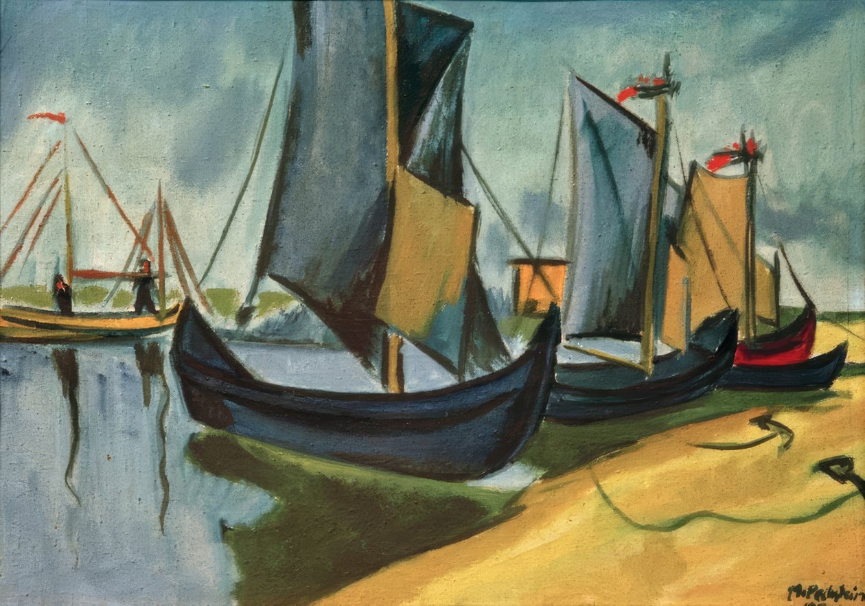 Fishing Boats in Nidden by Max Pechstein