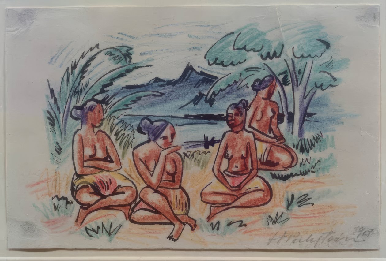 Travel Pictures Italy - South Seas (Seated Women) by Max Pechstein
