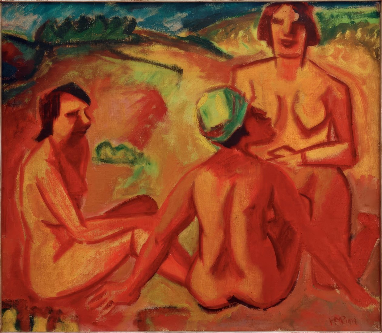 Conversation, Three Women by Max Pechstein