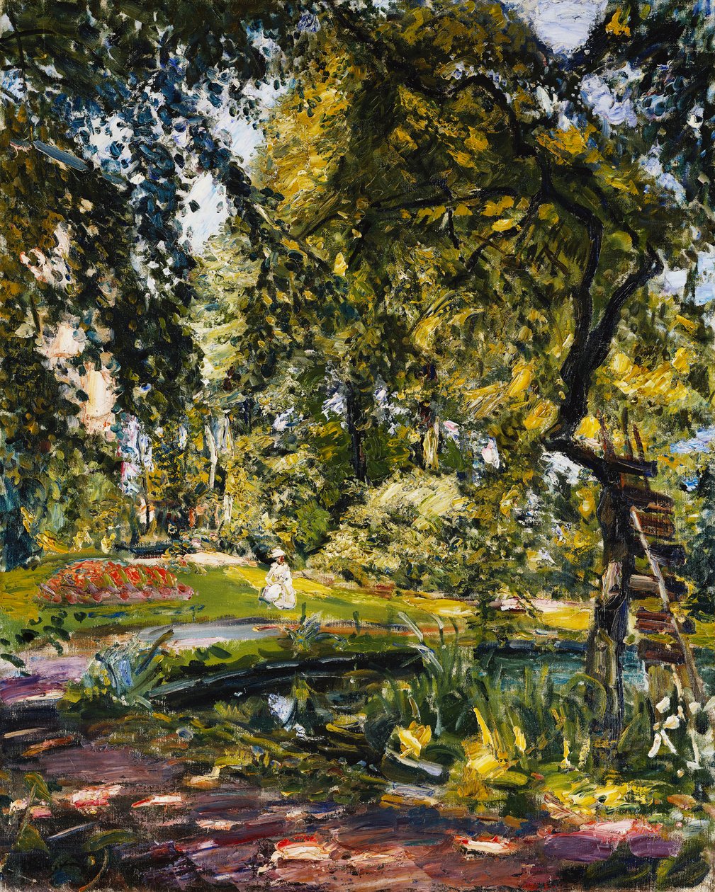 Garden in Godrammstein with a Twisted Tree and Pond, 1910 by Max Slevogt