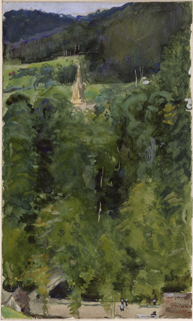 Church in Wildbad behind Trees by Max Slevogt