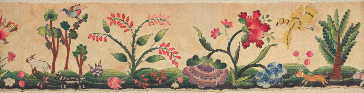 Section of Crewel Embroidery on Border of Petticoat by Max Slevogt