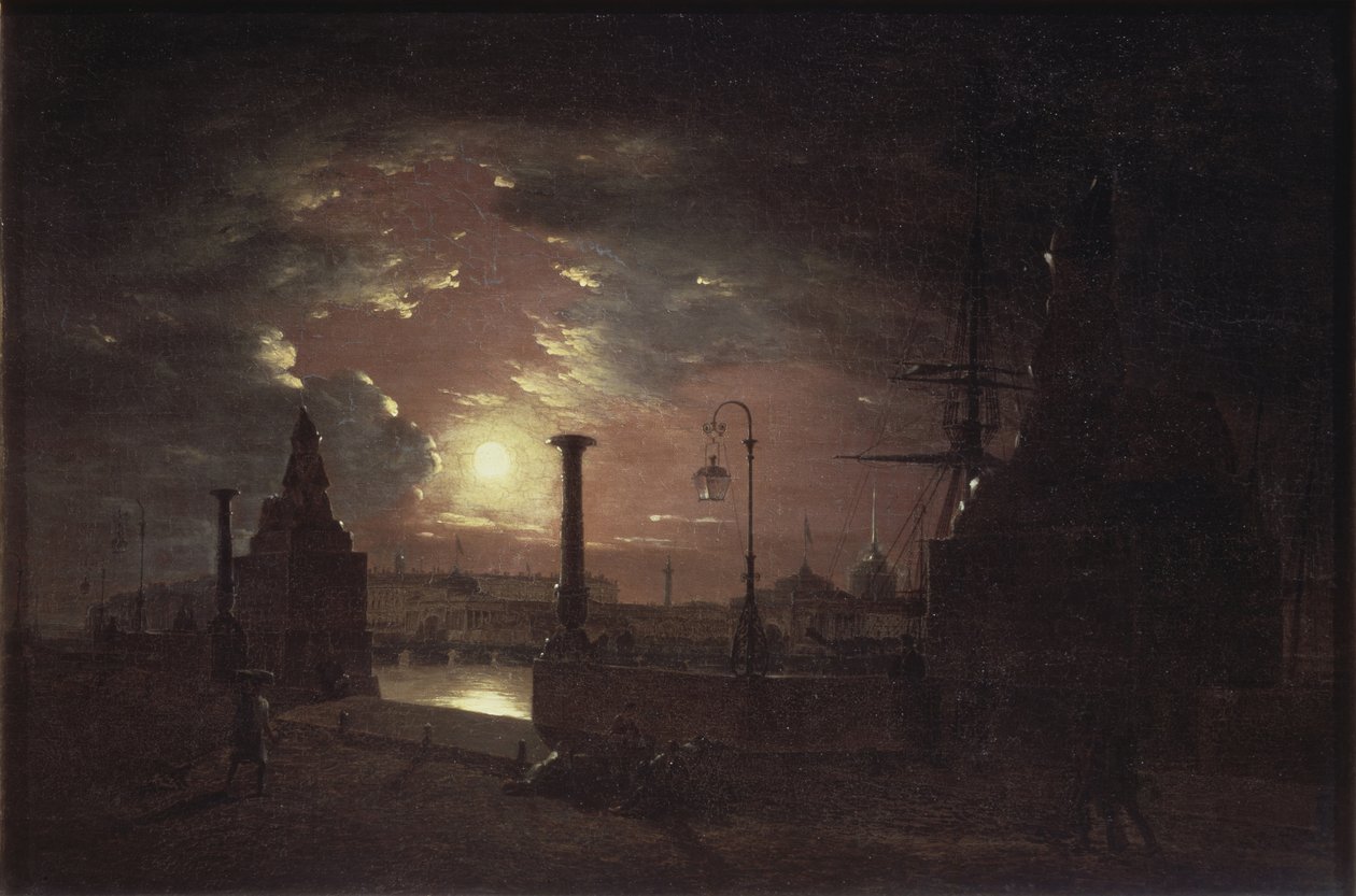 Autumn Night in St. Petersburg by Maxim Nikiphorovich Vorobyev
