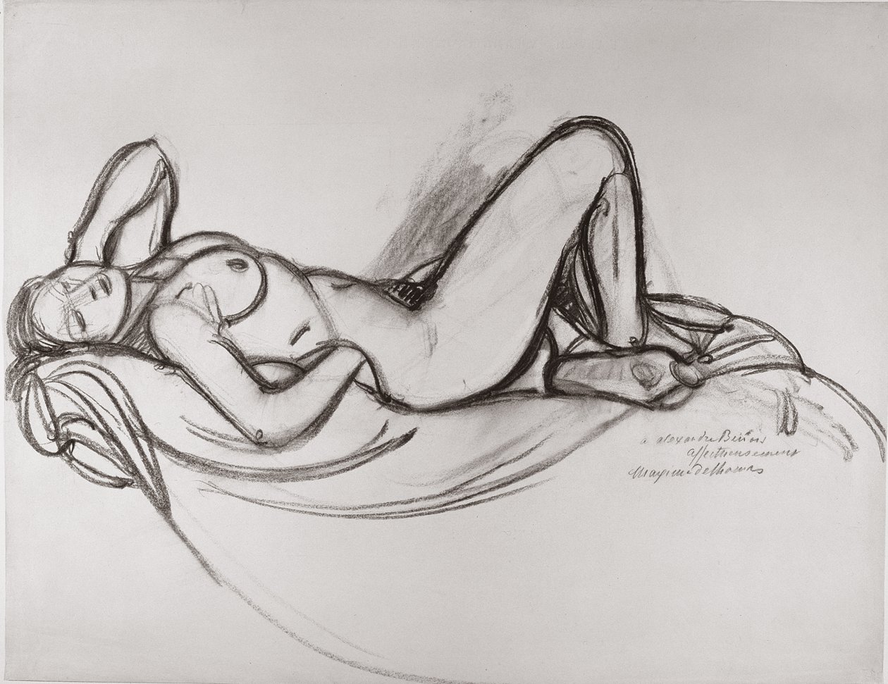 Reclining Nude by Maxime Pierre Jules Dethomas
