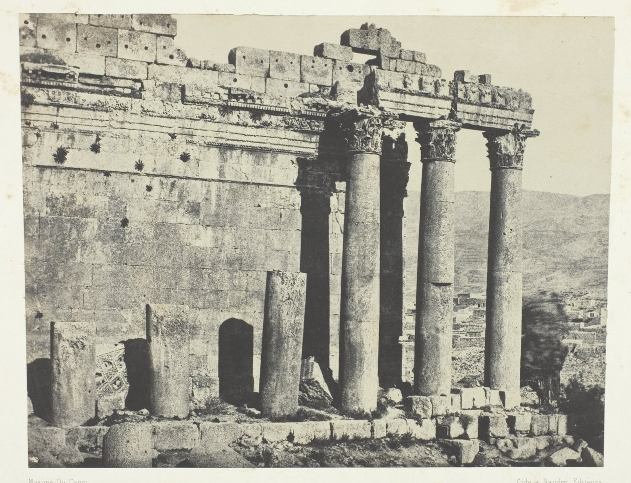 Baalbeck (Heliopolis), Temple of Jupiter, Western Facade; Syria by Maxime Du Camp