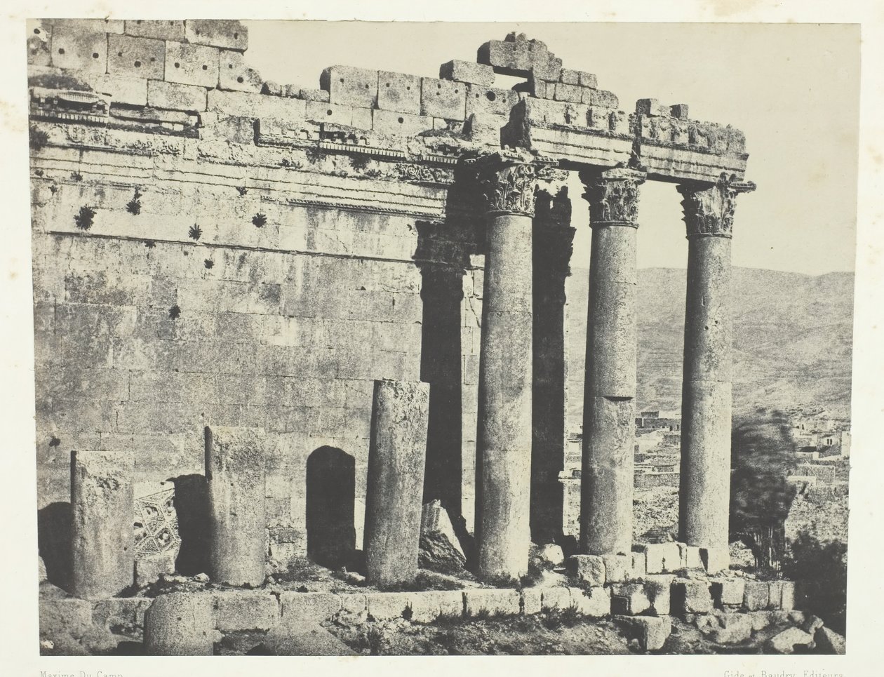 Baalbeck Heliopolis, Temple of Jupiter, Western Facade, Syria by Maxime Du Camp