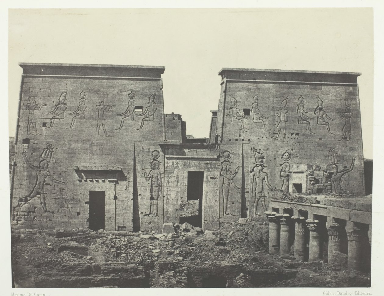 Drômos et Philônes, Grand Temple of Isis at Pilônes, Nubia, 1849-51, printed 1852 by Maxime Du Camp