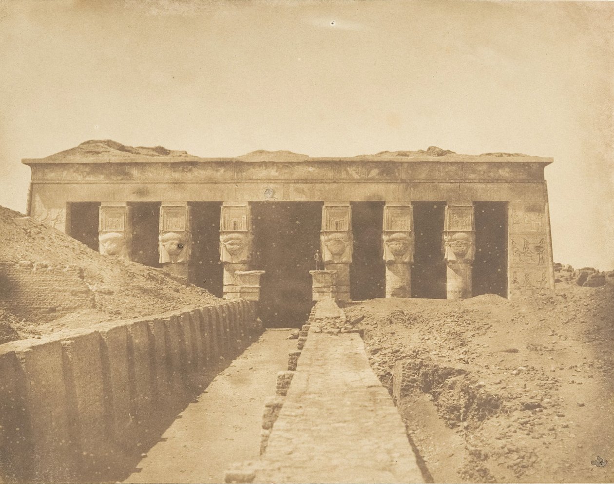 Façade of the Temple of Hathor at Dendera by Maxime Du Camp