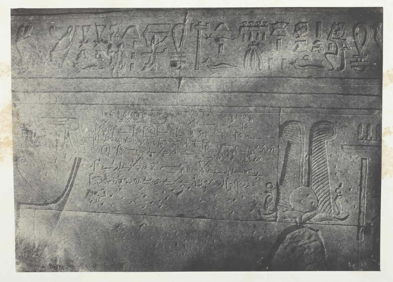 Grand Temple of Isis at Philae, Demotic Inscription, Nubia, 1849-51, printed 1852 by Maxime Du Camp