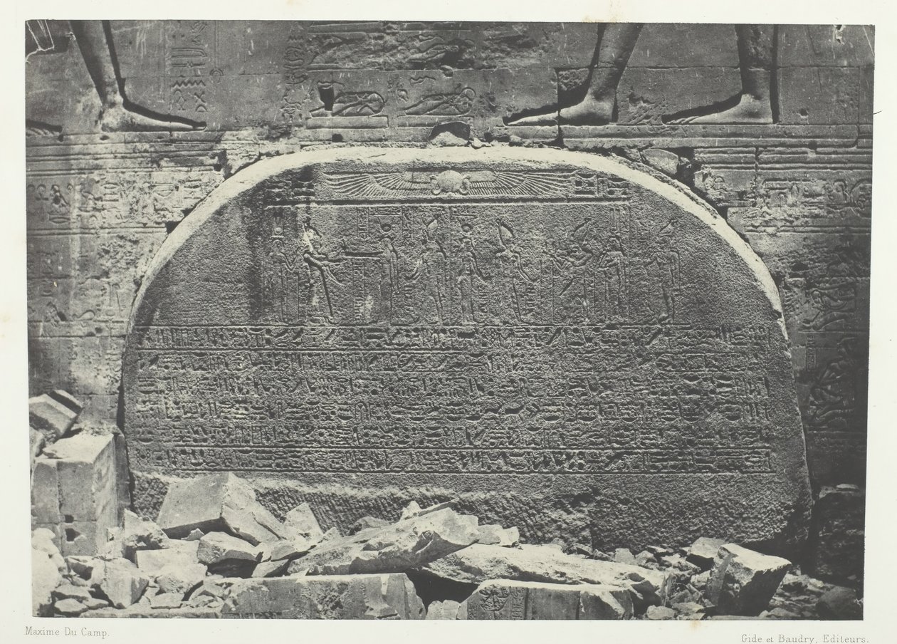 Grand Temple of Isis at Philae, Act of Adoration, Nubia, 1849-51, printed 1852 by Maxime Du Camp