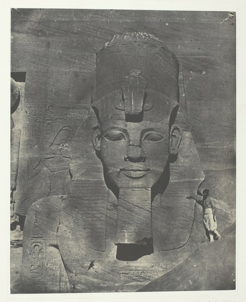 Ibsamboul, Colossus Medial Buried of the Speos of Phre Nubia, Palestine and Syria, 1849-51, printed 1852 by Maxime Du Camp