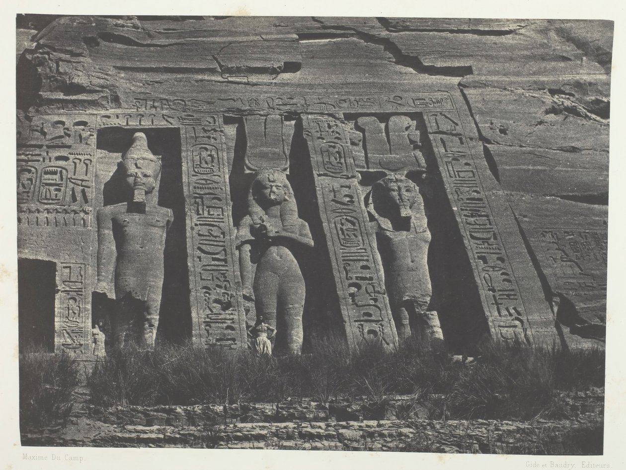 Ibsamboul, Northern Part of the Speos of Hathor, Nubia, 1849 by Maxime Du Camp