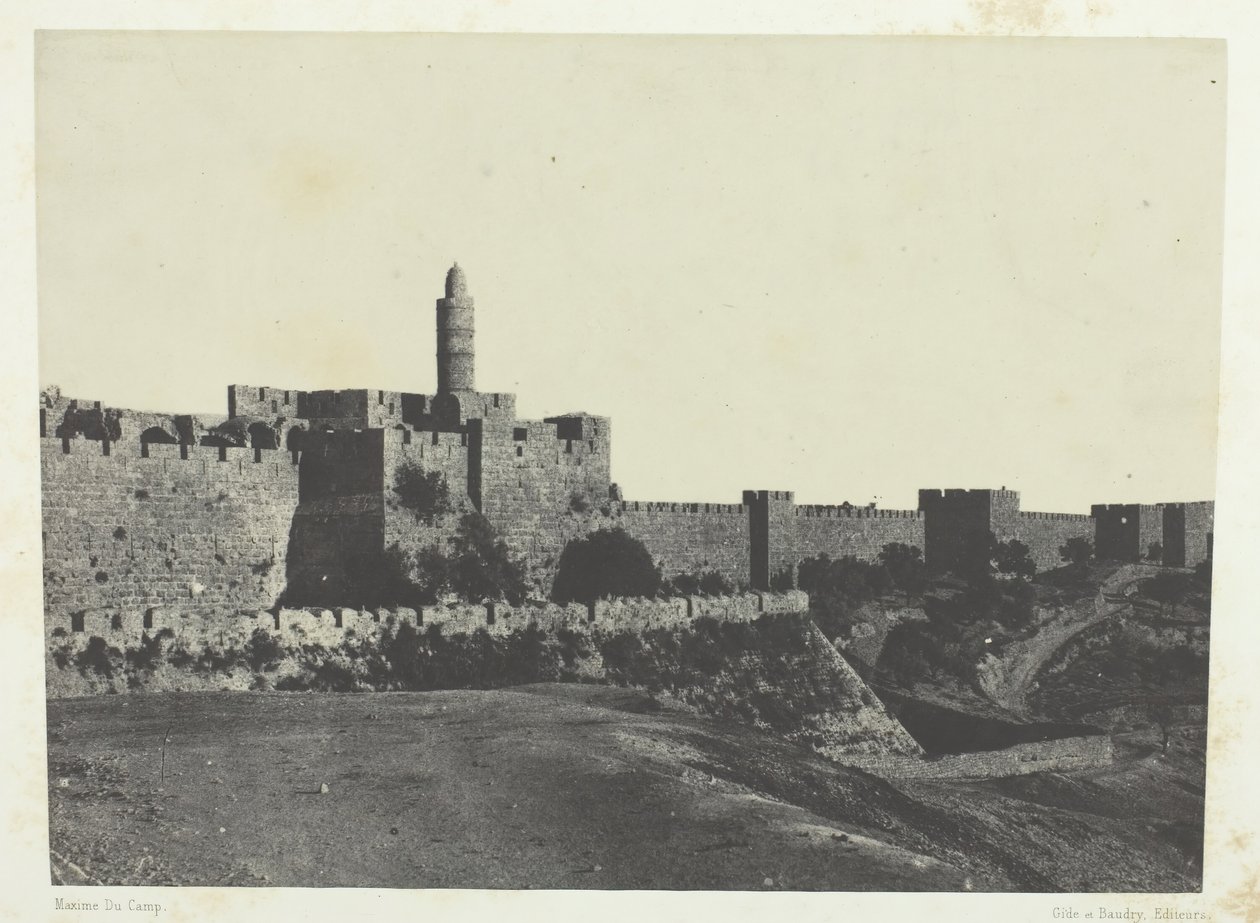 Jerusalem, Western Part of the Walls, Palestine by Maxime Du Camp
