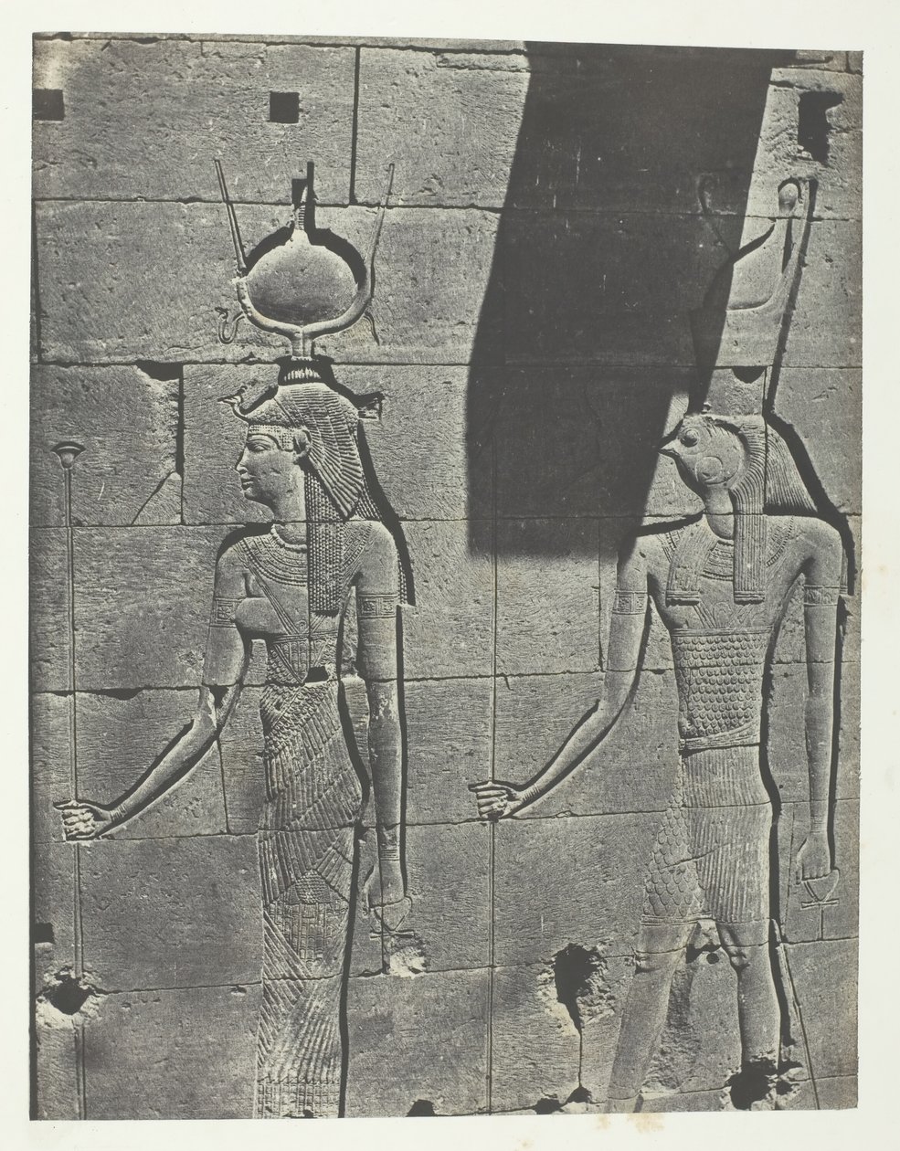 Kalabscheh, Sculptures of the Rear Facade of the Temple, Nubia by Maxime Du Camp