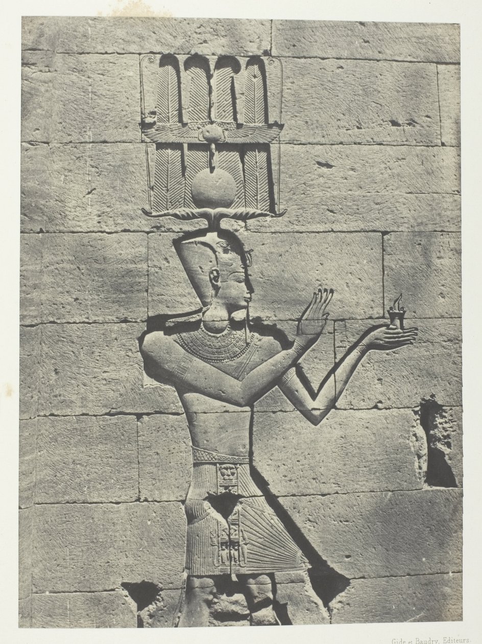 Kalabscheh, Sculptures of the Rear Facade of the Temple; Nubia, plate 91 from the album "Egypt, Nubia, Palestine and Syria" (1852) by Maxime Du Camp