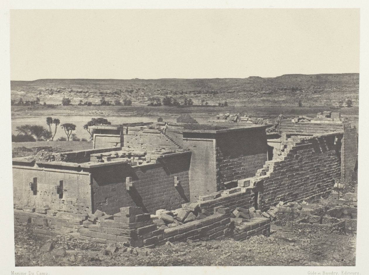 Kalabscheh, General View of the Temple of Kalabscheh (Talmis); Nubia by Maxime Du Camp