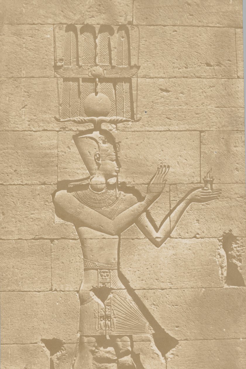 Kalabscheh, sculpture of the posterior facade of the temple by Maxime Du Camp