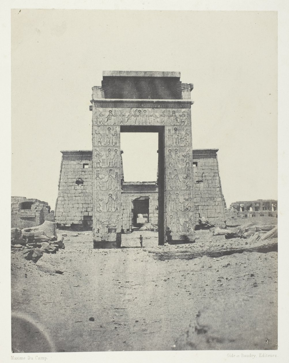 Karnak, Propylon of the Temple of Khons; Thebes by Maxime Du Camp