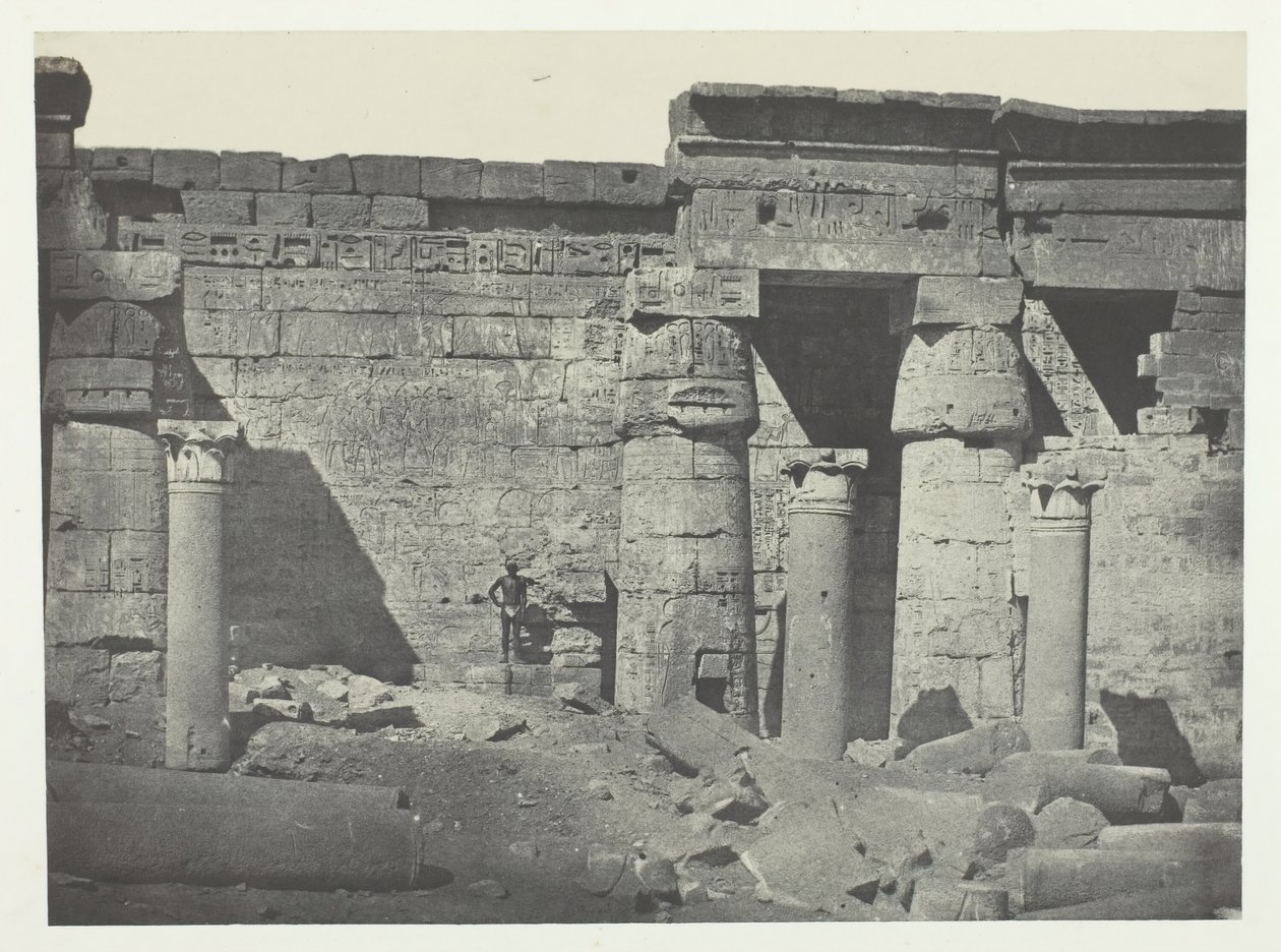 Médinet-Habou, Peristyle of the Palace of Ramses-Méiamoun, Thebes, 1849-51, printed 1852 by Maxime Du Camp