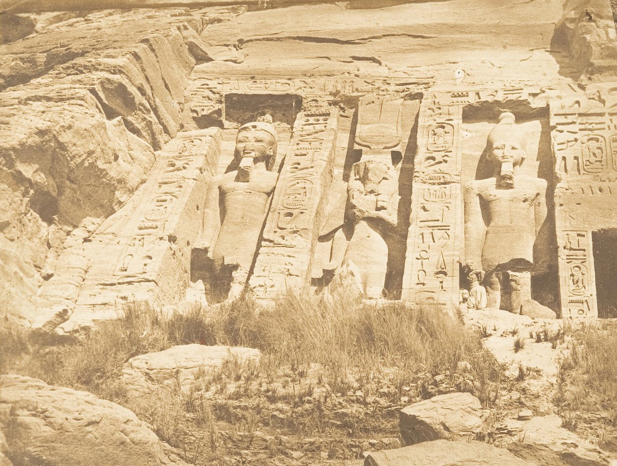 Half of the Facade of the Speos of Hathor, at Abu Simbel Southern Part by Maxime Du Camp