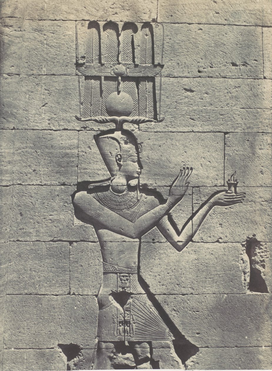 Nubia. Kalabscheh. Sculptures of the Rear Facade of the Temple, 1850 by Maxime Du Camp