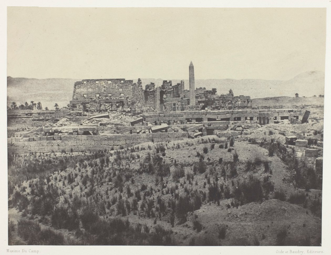 Palace of Karnak, General View of the Ruins, Taken from the East; Thebes, plate 31 from the album "Egypt, Nubia, Palestine and Syria" (1852) by Maxime Du Camp
