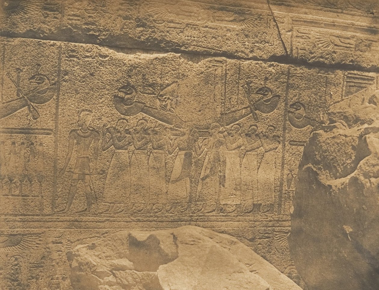 Exterior Sculptures of the Granite Sanctuary of the Palace of Karnak, Thebes by Maxime Du Camp