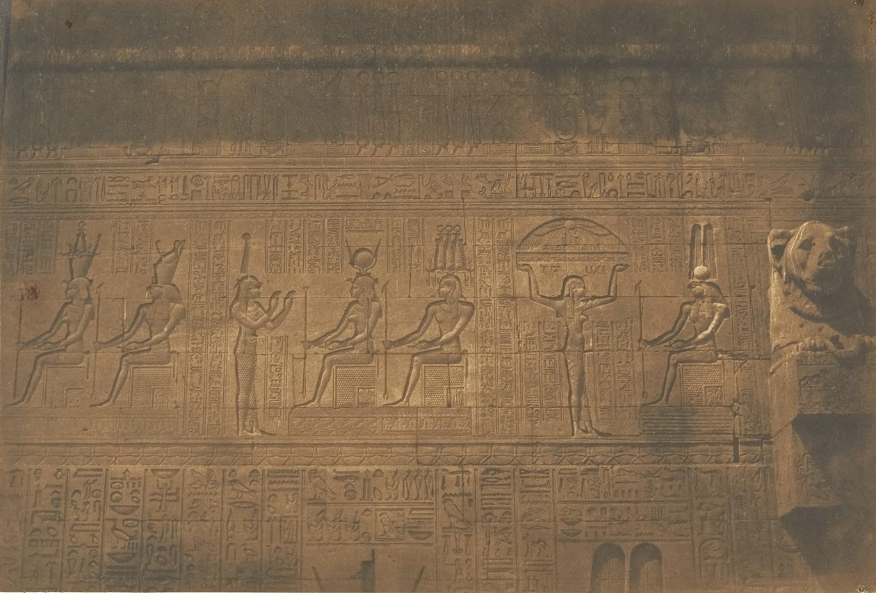 Sculptures on the Rear Facade of the Great Temple of Dendera, 1849-50 by Maxime Du Camp