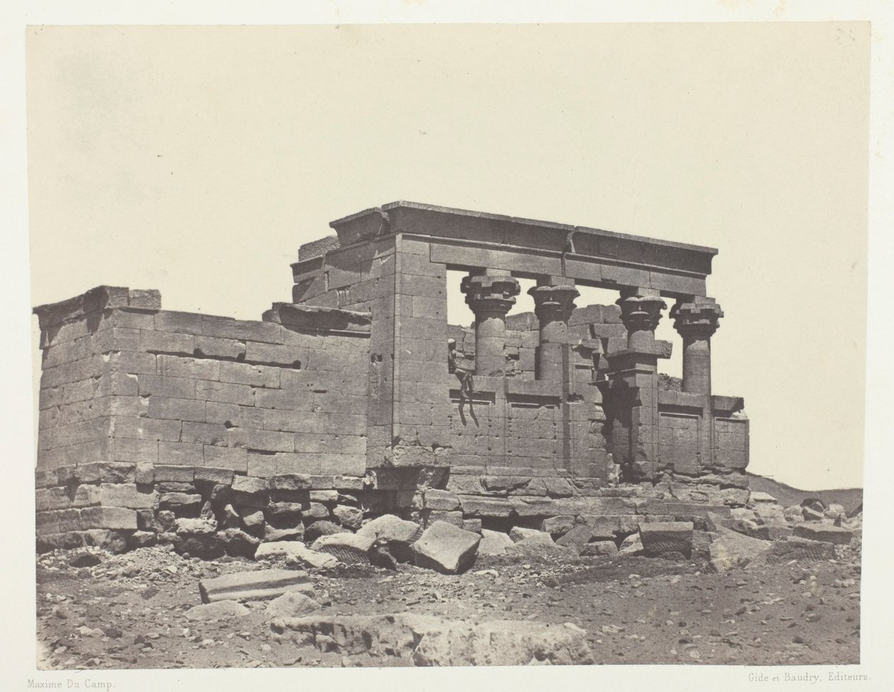 Temple of Debod, Parembole from the Itinerary of Antoninus; Nubia, plate 86 from the album "Egypt, Nubia, Palestine and Syria" (1852) by Maxime Du Camp