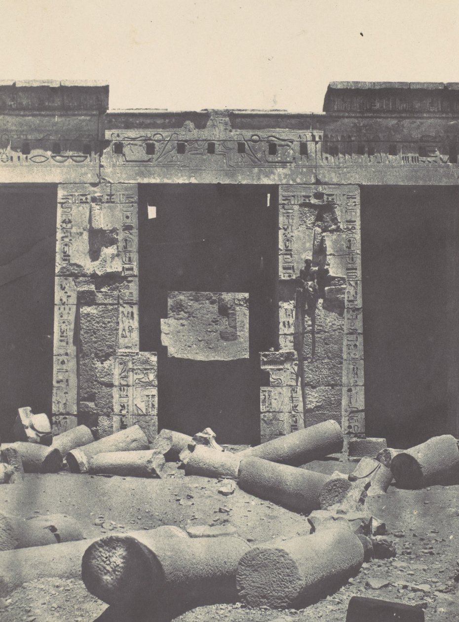 Thebes. Medinet-Habou. Eastern Part of the Peristyle of the Palace of Ramses-Miamun, 1850 by Maxime Du Camp
